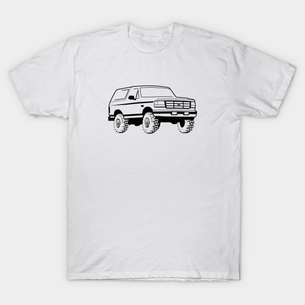 1992-1996 Bronco Black Print T-Shirt by The OBS Apparel